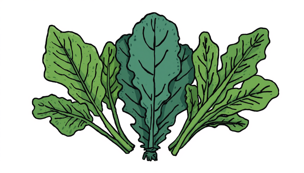 Fresh raw leafy greens rich in magnesium on a clean background for natural uterine muscle relaxation.